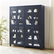 Crosley Furniture Cassai 2-Piece MDF Wood and Glass Storage Pantry Set in Navy