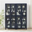 Crosley Furniture Cassai 2-Piece MDF Wood and Glass Storage Pantry Set in Navy