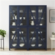 Crosley Furniture Cassai 2-Piece MDF Wood and Glass Storage Pantry Set in Navy