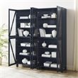 Crosley Furniture Cassai 2-Piece MDF Wood and Glass Storage Pantry Set in Navy