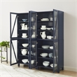 Crosley Furniture Cassai 2-Piece MDF Wood and Glass Storage Pantry Set in Navy