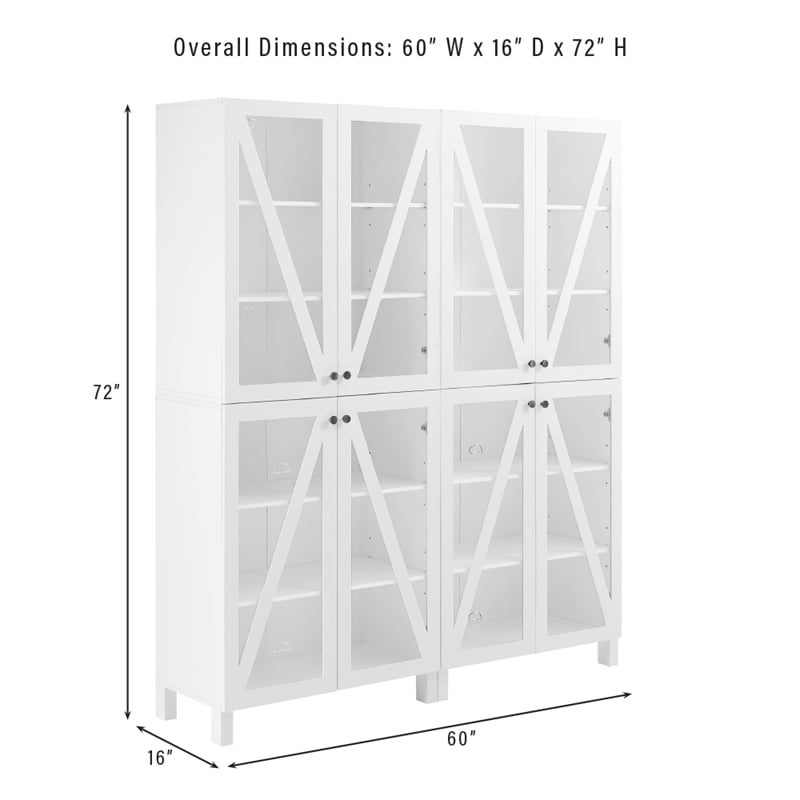 Crosley Furniture Cassai 2-Piece MDF Wood and Glass Storage Pantry Set in Navy