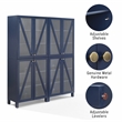 Crosley Furniture Cassai 2-Piece MDF Wood and Glass Storage Pantry Set in Navy