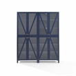 Crosley Furniture Cassai 2-Piece MDF Wood and Glass Storage Pantry Set in Navy