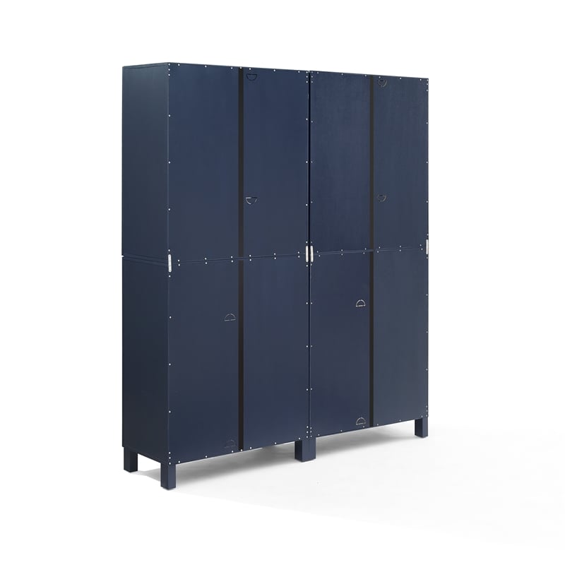 Crosley Furniture Cassai 2-Piece MDF Wood and Glass Storage Pantry Set in Navy
