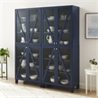 Crosley Furniture Cassai 2-Piece MDF Wood and Glass Storage Pantry Set in Navy
