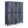 Crosley Furniture Cassai 2-Piece MDF Wood and Glass Storage Pantry Set in Navy