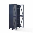 Crosley Furniture Cassai MDF Wood and Tempered Glass Tall Storage Pantry in Navy