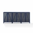 Crosley Furniture Cassai MDF Wood Media Storage Cabinet Set in Navy (Set of 3)