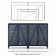 Crosley Furniture Cassai MDF Wood Media Storage Cabinet Set in Navy (Set of 2)