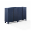 Crosley Furniture Cassai MDF Wood Media Storage Cabinet Set in Navy (Set of 2)