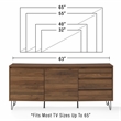 Crosley Furniture Teagan Wood Record Storage Sideboard in Brown Oak