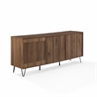 Crosley Furniture Teagan Wood Record Storage Sideboard in Brown Oak