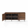 Crosley Furniture Teagan Wood Record Storage Sideboard in Brown Oak