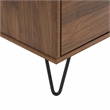 Crosley Furniture Teagan Wood Record Storage Sideboard in Brown Oak