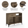 Crosley Furniture Sydney Modern MDF Wood Record Storage Media Console in Walnut