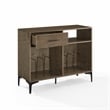 Crosley Furniture Sydney Modern MDF Wood Record Storage Media Console in Walnut