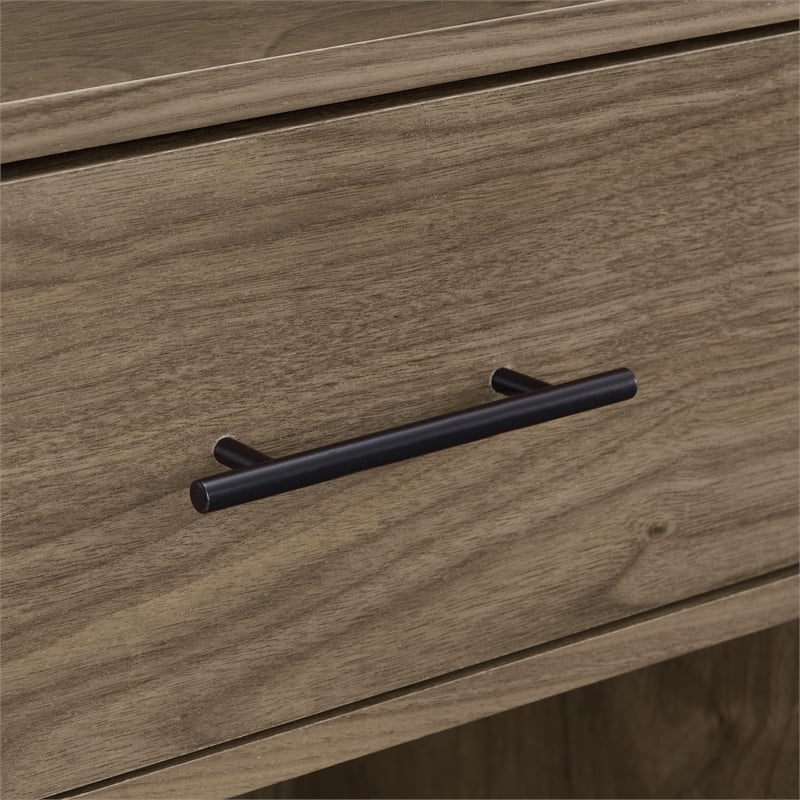 Crosley Furniture Sydney Modern MDF Wood Record Storage Media Console in Walnut