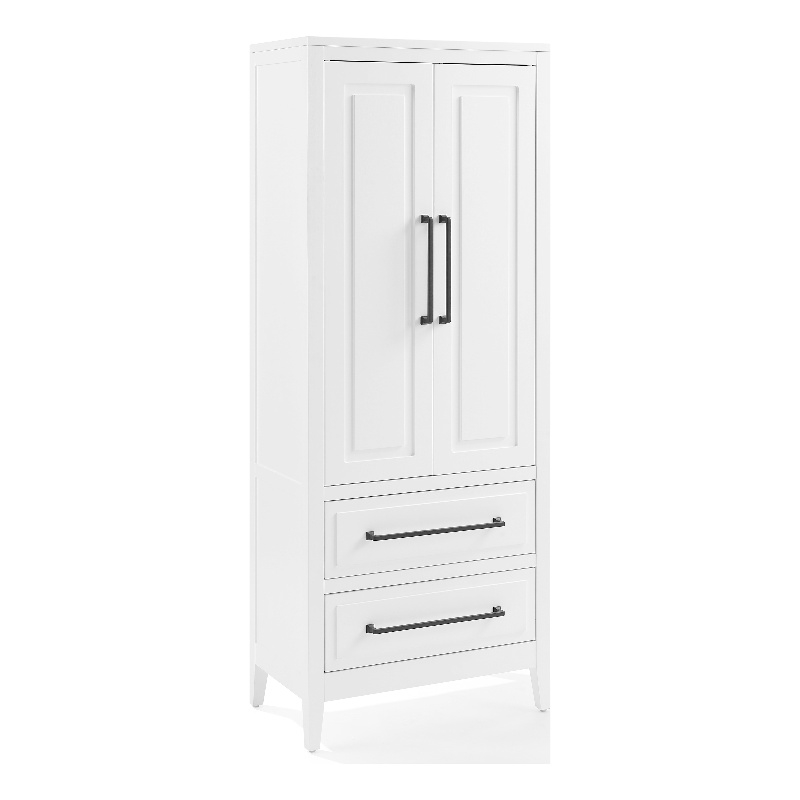 Crosley Furniture Genevieve Particle Board and MDF Wood Storage Pantry in White