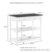 Crosley Furniture Caitlyn Wood Top Kitchen Island in White/Dark Brown
