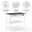 Crosley Furniture Caitlyn Wood Top Kitchen Island in White/Dark Brown