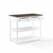 Crosley Furniture Caitlyn Wood Top Kitchen Island in White/Dark Brown