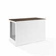 Crosley Furniture Winslow Small Wood Credenza Dog Crate in White/Dark Brown