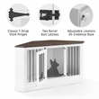 Crosley Furniture Winslow Wood Corner Credenza Dog Crate in White/Dark Brown