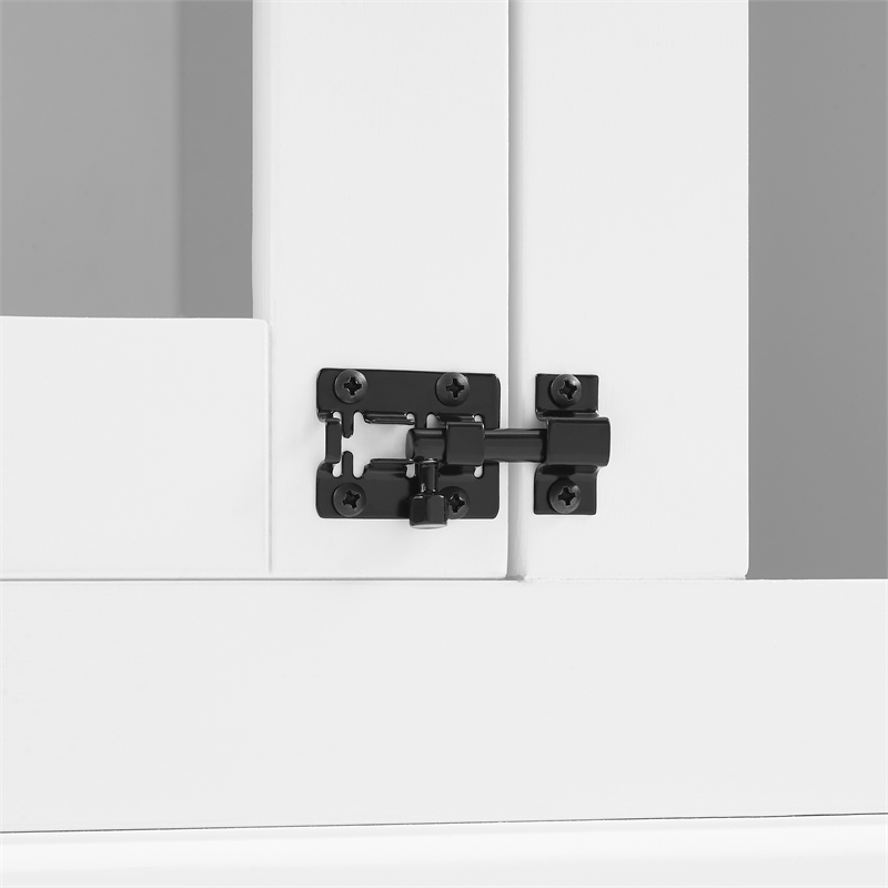 Crosley Furniture Winslow Wood Corner Credenza Dog Crate in White/Dark Brown