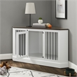 Crosley Furniture Winslow Wood Corner Credenza Dog Crate in White/Dark Brown