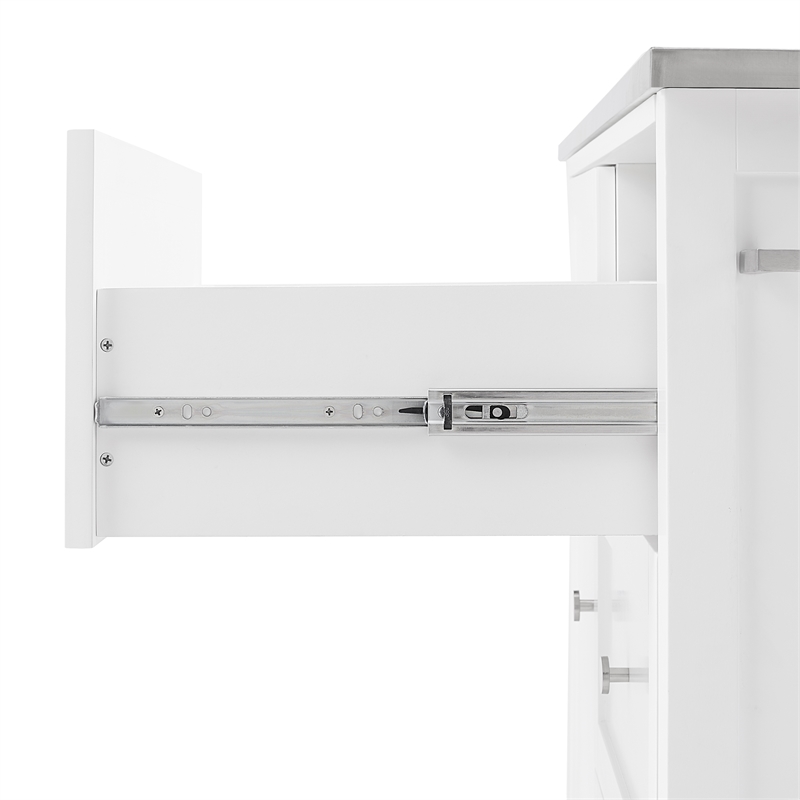 Crosley Furniture Soren Stainless Steel Top Kitchen Island/Cart in White