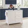 Crosley Furniture Soren Stainless Steel Top Kitchen Island/Cart in White