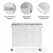 Crosley Furniture Soren Stainless Steel Top Kitchen Island/Cart in White