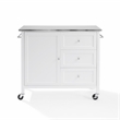 Crosley Furniture Soren Stainless Steel Top Kitchen Island/Cart in White