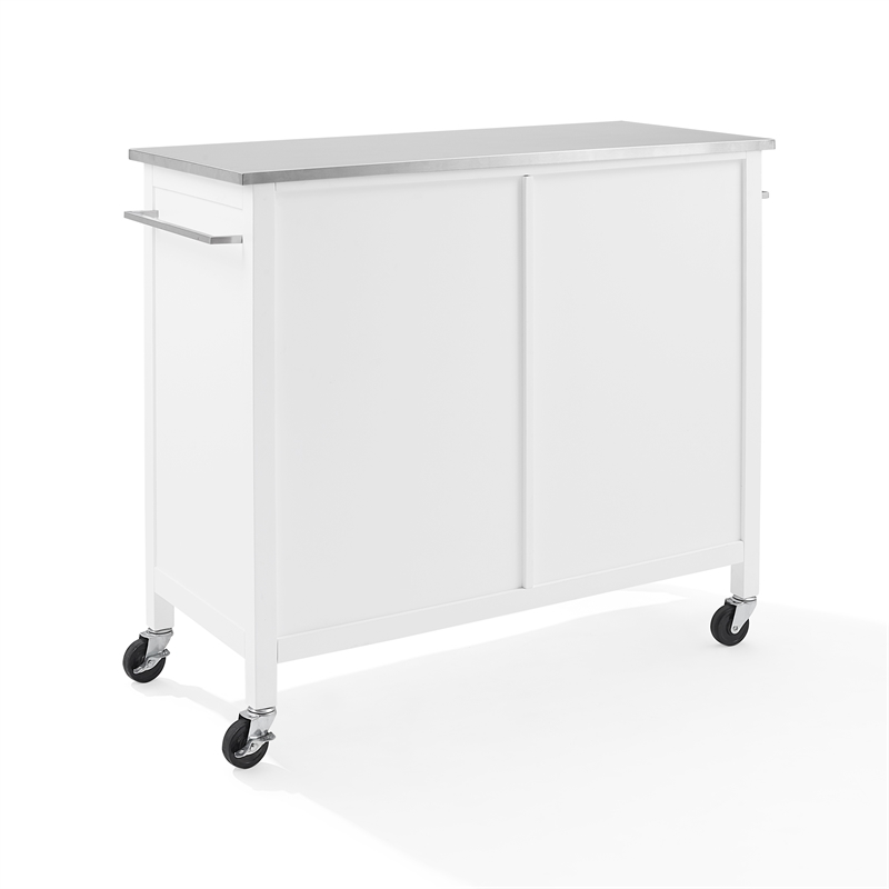 Crosley Furniture Soren Stainless Steel Top Kitchen Island/Cart in White