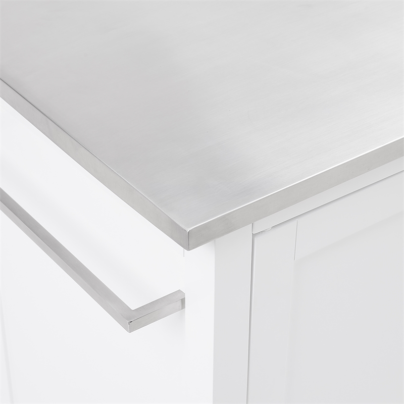 Crosley Furniture Soren Stainless Steel Top Kitchen Island/Cart in White