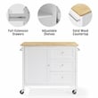 Crosley Furniture Soren Wood Top Kitchen Island/Cart in White/Natural