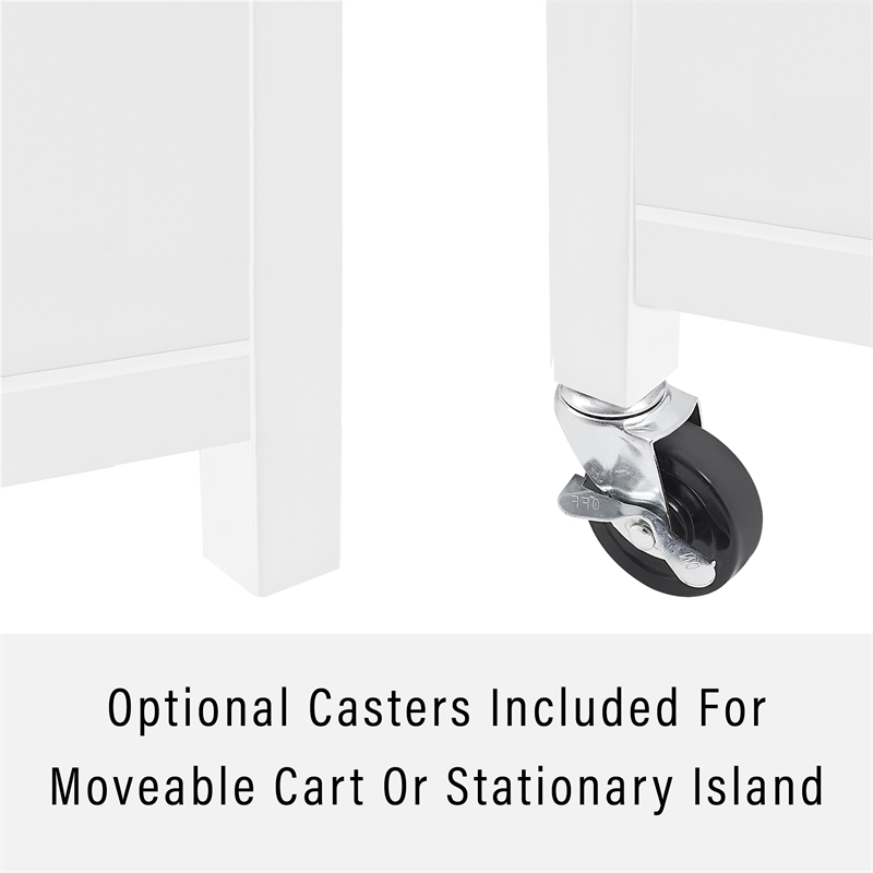 Crosley Furniture Soren Wood Top Kitchen Island/Cart in White/Natural