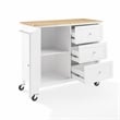 Crosley Furniture Soren Wood Top Kitchen Island/Cart in White/Natural