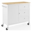 Crosley Furniture Soren Wood Top Kitchen Island/Cart in White/Natural