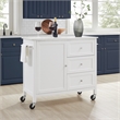 Crosley Furniture Soren Solid Granite Stone Top Kitchen Island/Cart in White
