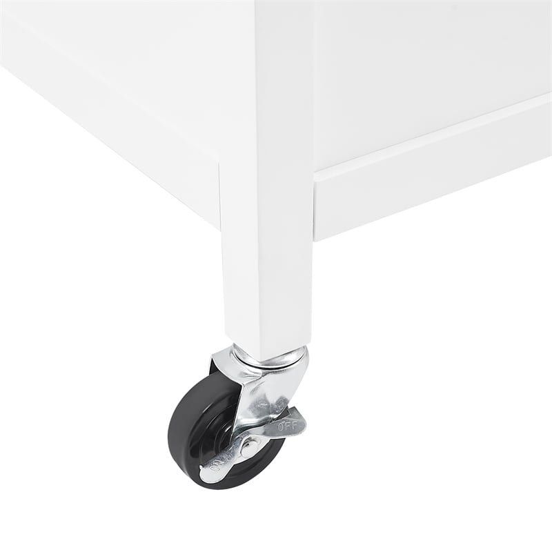Crosley Furniture Soren Solid Granite Stone Top Kitchen Island/Cart in White