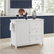 Crosley Furniture Soren Solid Granite Stone Top Kitchen Island/Cart in White