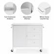 Crosley Furniture Soren Solid Granite Stone Top Kitchen Island/Cart in White