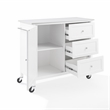 Crosley Furniture Soren Solid Granite Stone Top Kitchen Island/Cart in White