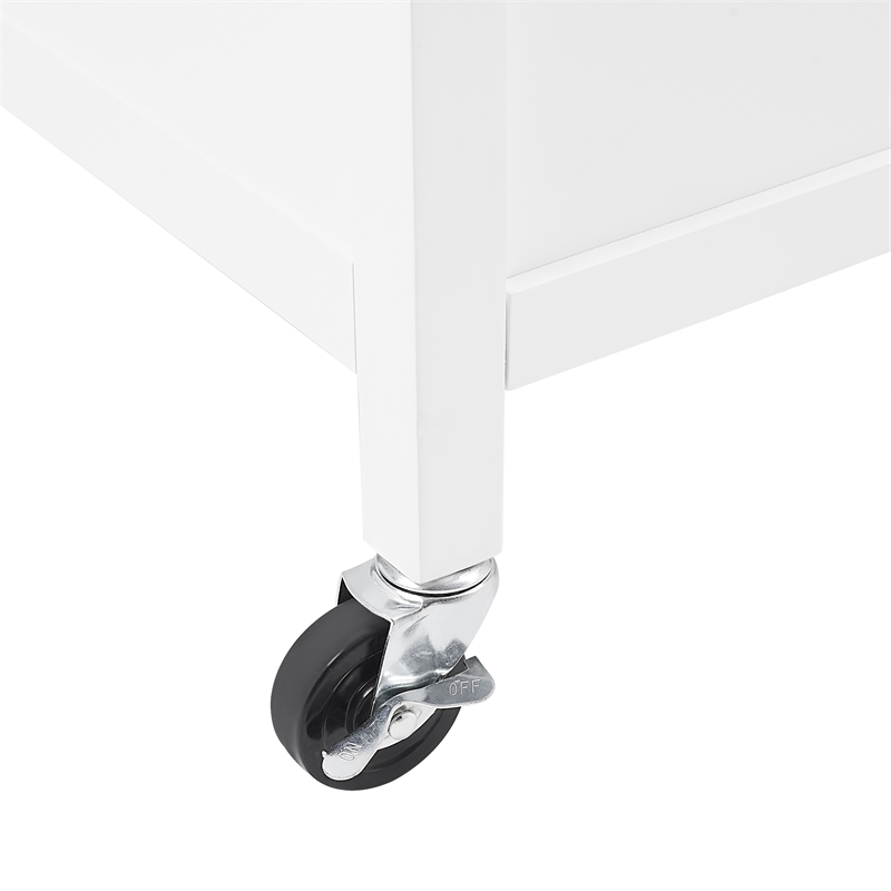 Crosley Furniture Soren Solid Granite Top Kitchen Island/Cart in White/Gray