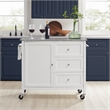 Crosley Furniture Soren Solid Granite Top Kitchen Island/Cart in White/Gray