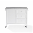 Crosley Furniture Soren Solid Granite Top Kitchen Island/Cart in White/Gray