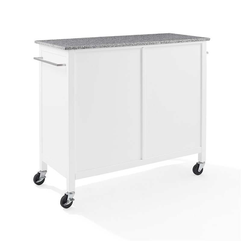 Crosley Furniture Soren Solid Granite Top Kitchen Island/Cart in White