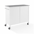 Crosley Furniture Soren Solid Granite Top Kitchen Island/Cart in White/Gray